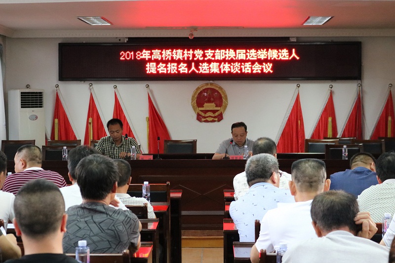 高桥镇召开2018年村党支部换届选举候选人提